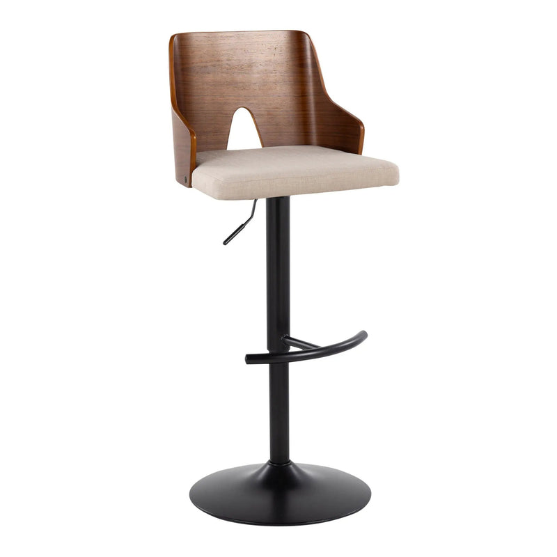 Ariana - Mid Century Modern Adjustable Barstool Stool With Swivel With Rounded T Footrest (Set of 2) by Unique Piece Furniture