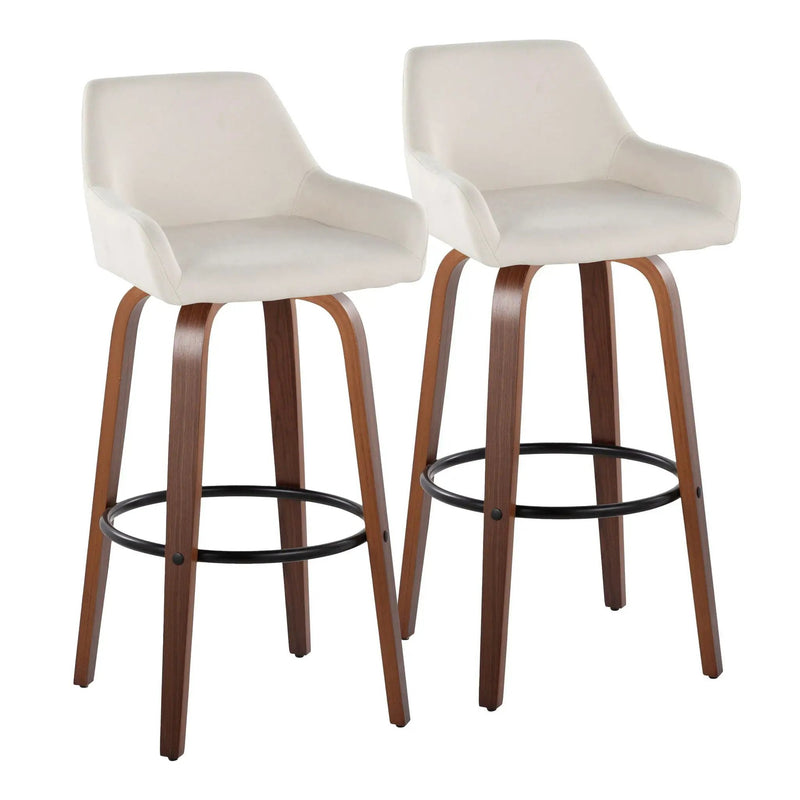 Daniella - Contemporary Fixed Height, Barstool & Swivel And Round Footrest (Set of 2) by Unique Piece Furniture