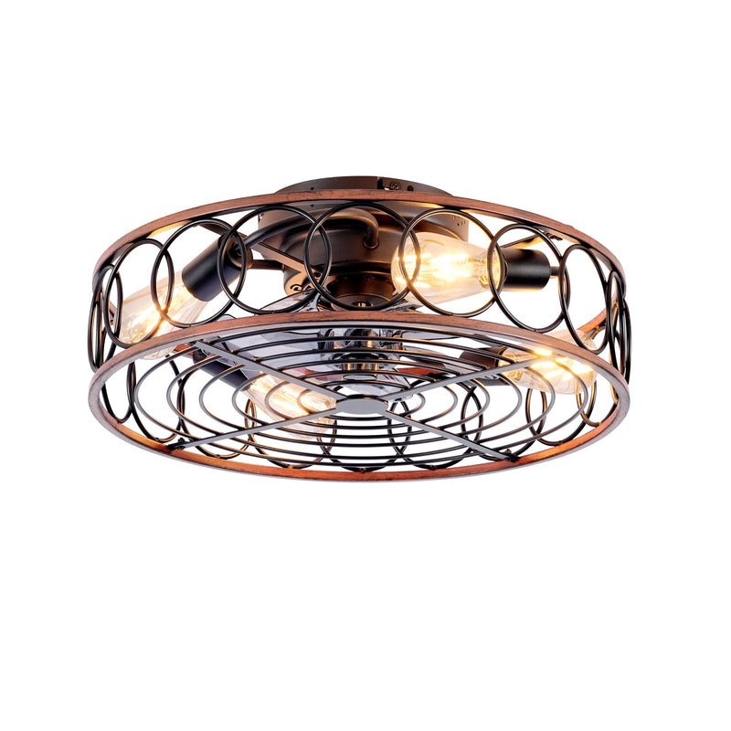 20 Inch Caged Ceiling Fan with Lights and Remote Control by HouseOfZazla