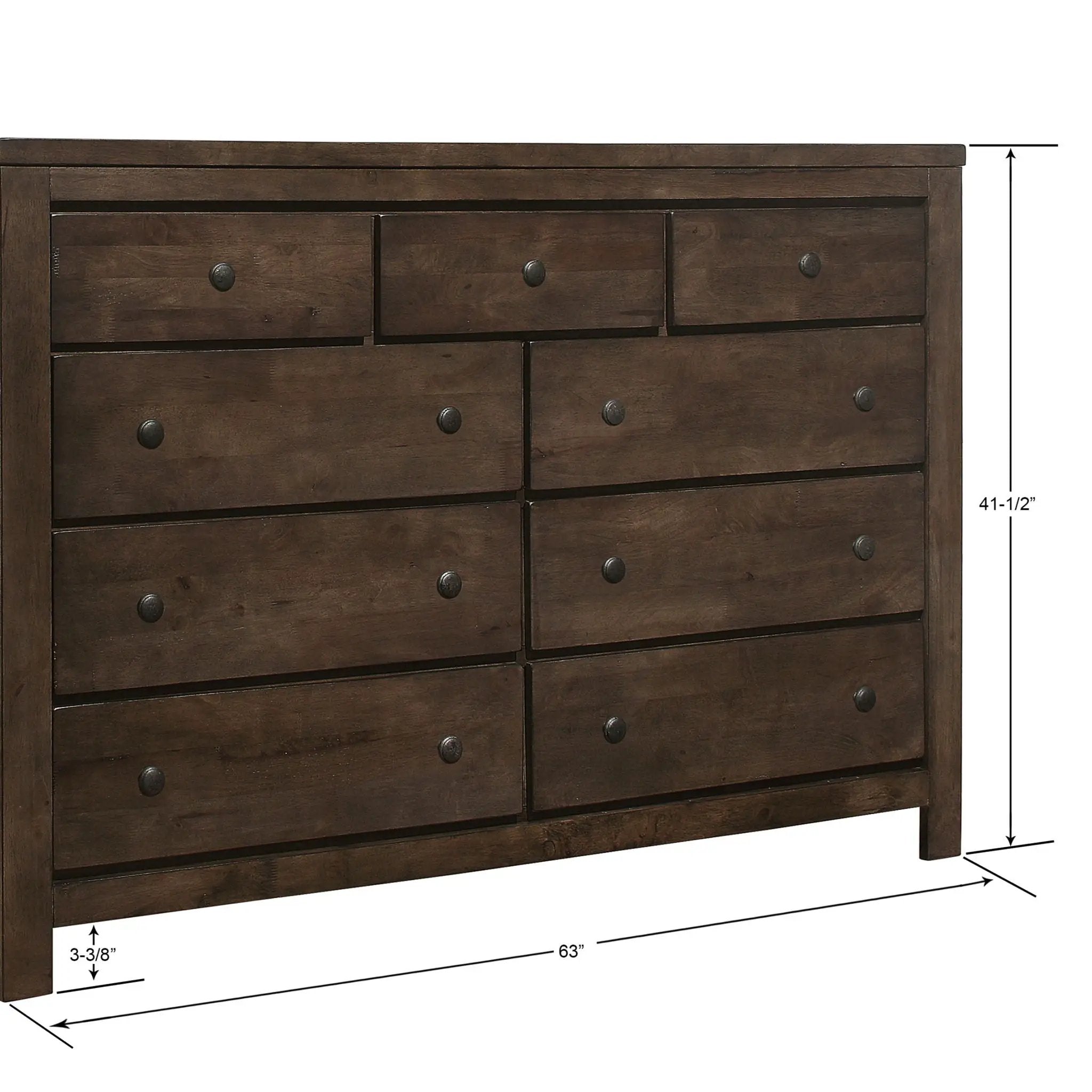 9 Drawer Dresser - Brown - Wood by HouseOfZazla