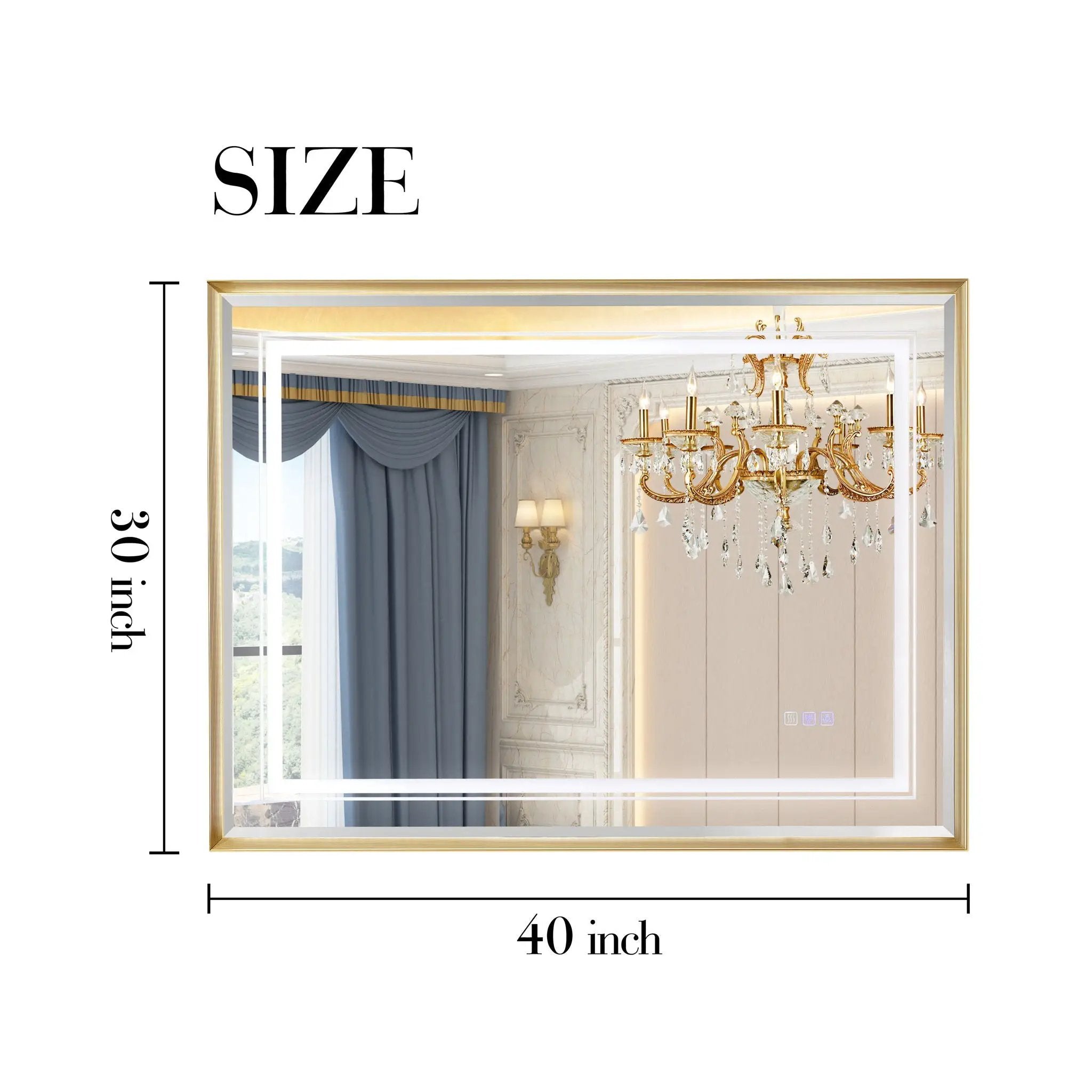 LED Bathroom Beveled Mirror, 3000 - 6000K Gradient Front And Backlit LED Mirror For Bathroom, 3 Colors Dimmable, Ip54 Enhanced Anti Fog by HouseOfZazla