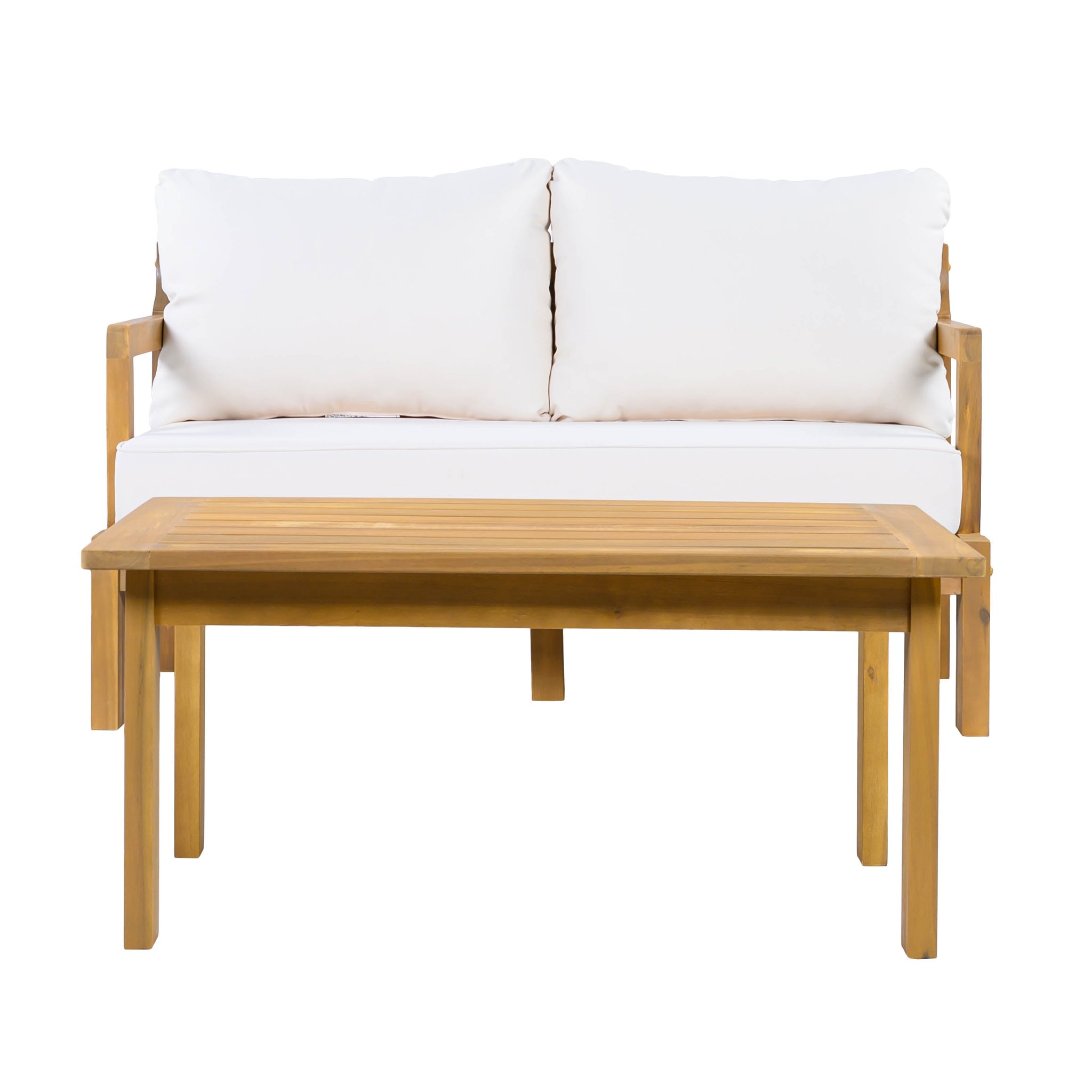 Outdoor 2-Piece Acacia Wood Patio Chat Set by HouseOfZazla