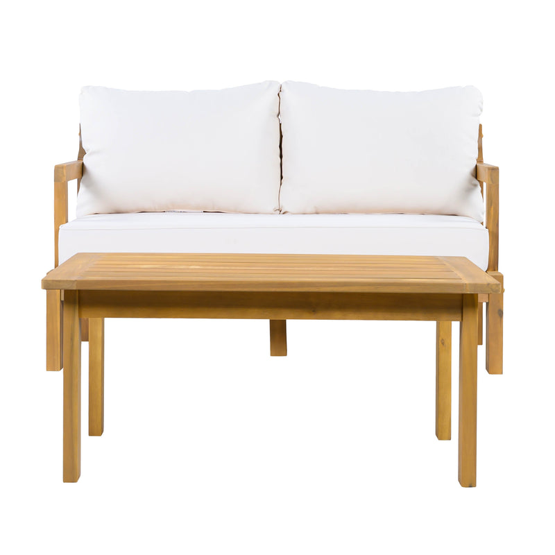 Outdoor 2-Piece Acacia Wood Patio Chat Set by HouseOfZazla