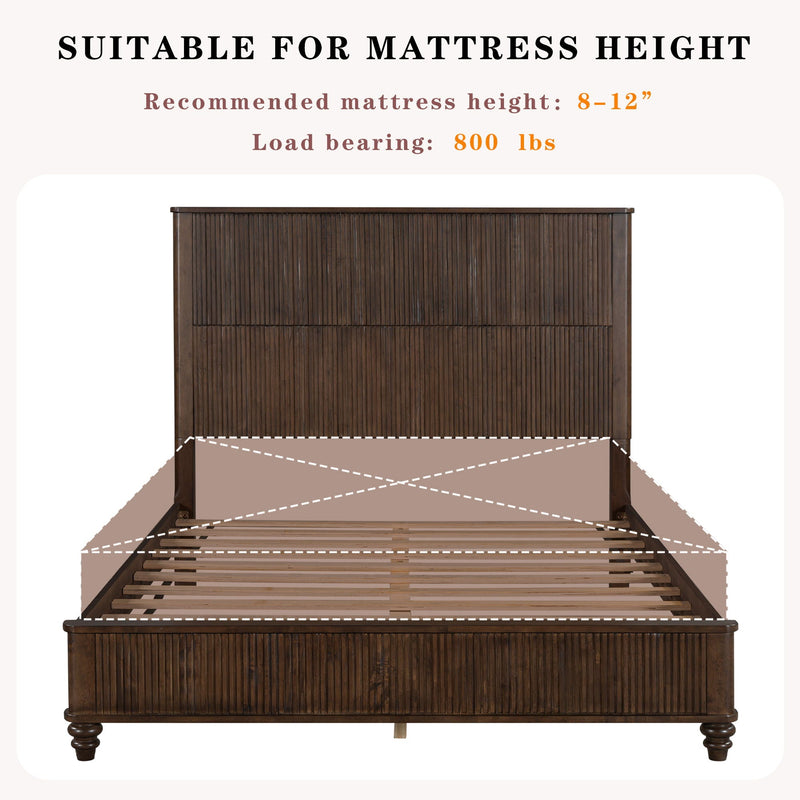 Platform Bed Frame & Tall Headboard by HouseOfZazla