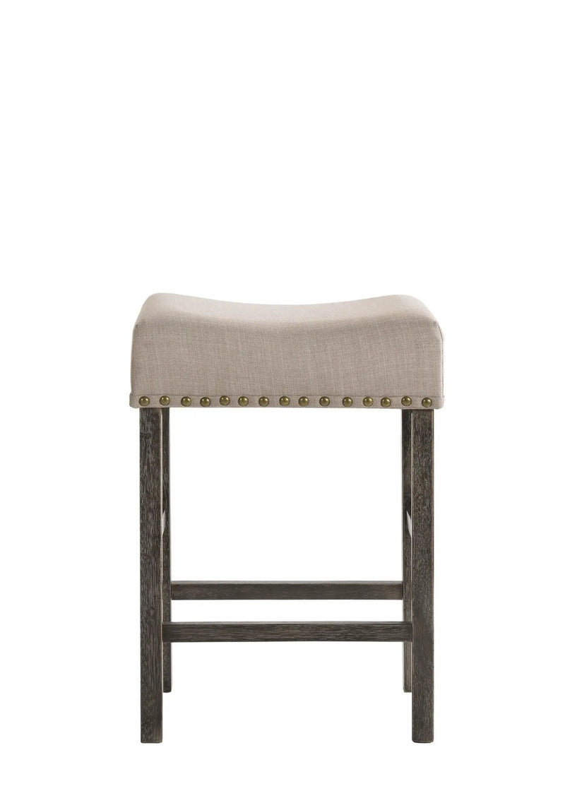 Martha II - Weathered Counter Height Stool (Set of 2) - Gray / Tan by HouseOfZazla