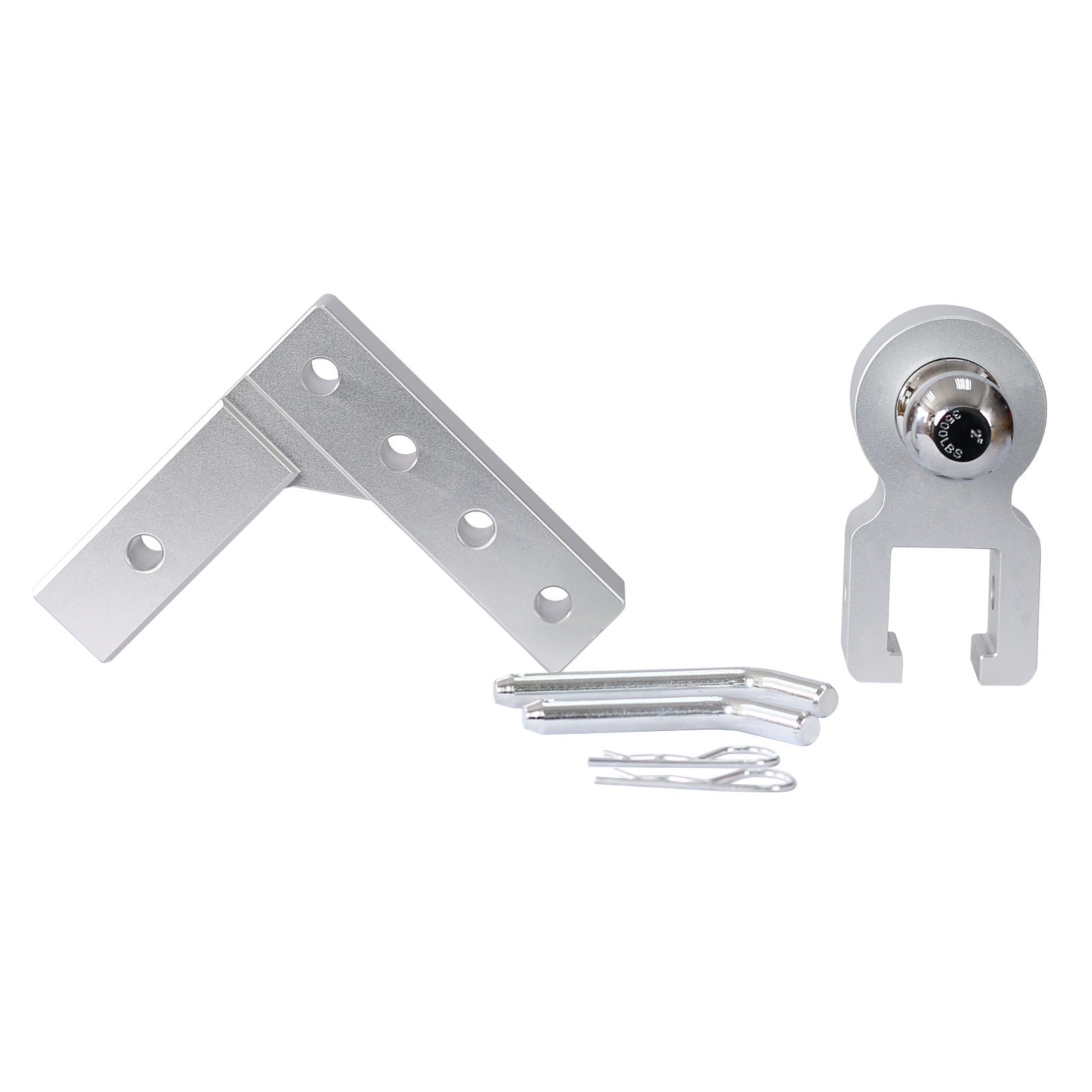 Alu - Adjustable Trailer Drop Hitch With 2" Receiver, 6" Adjustable - Silver by HouseOfZazla
