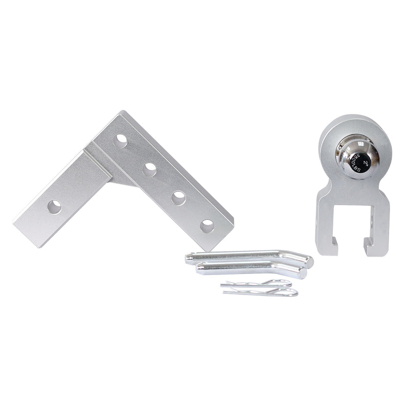 Alu - Adjustable Trailer Drop Hitch With 2" Receiver, 6" Adjustable - Silver by HouseOfZazla