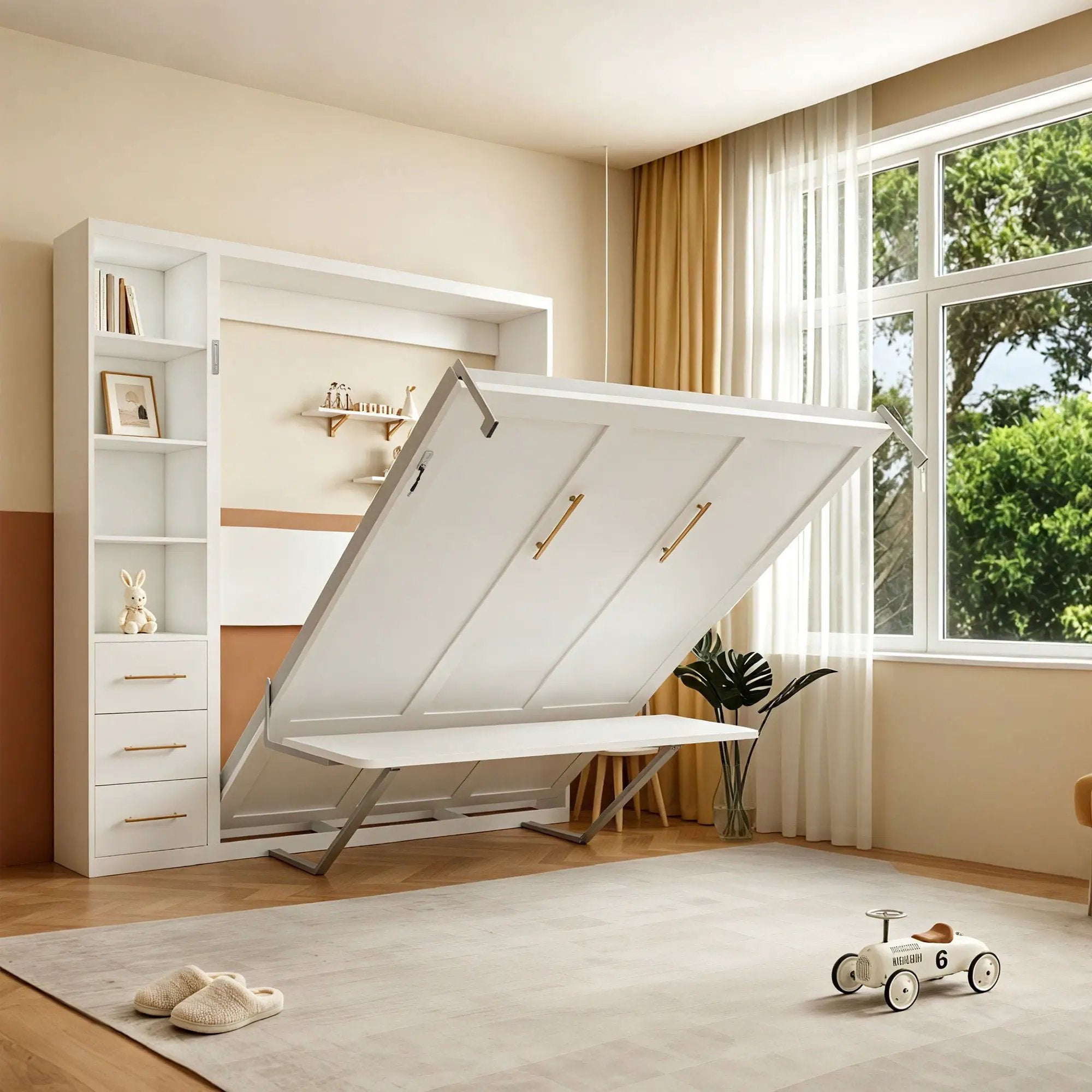 Folding Vertical Murphy Wall Bed by HouseOfZazla