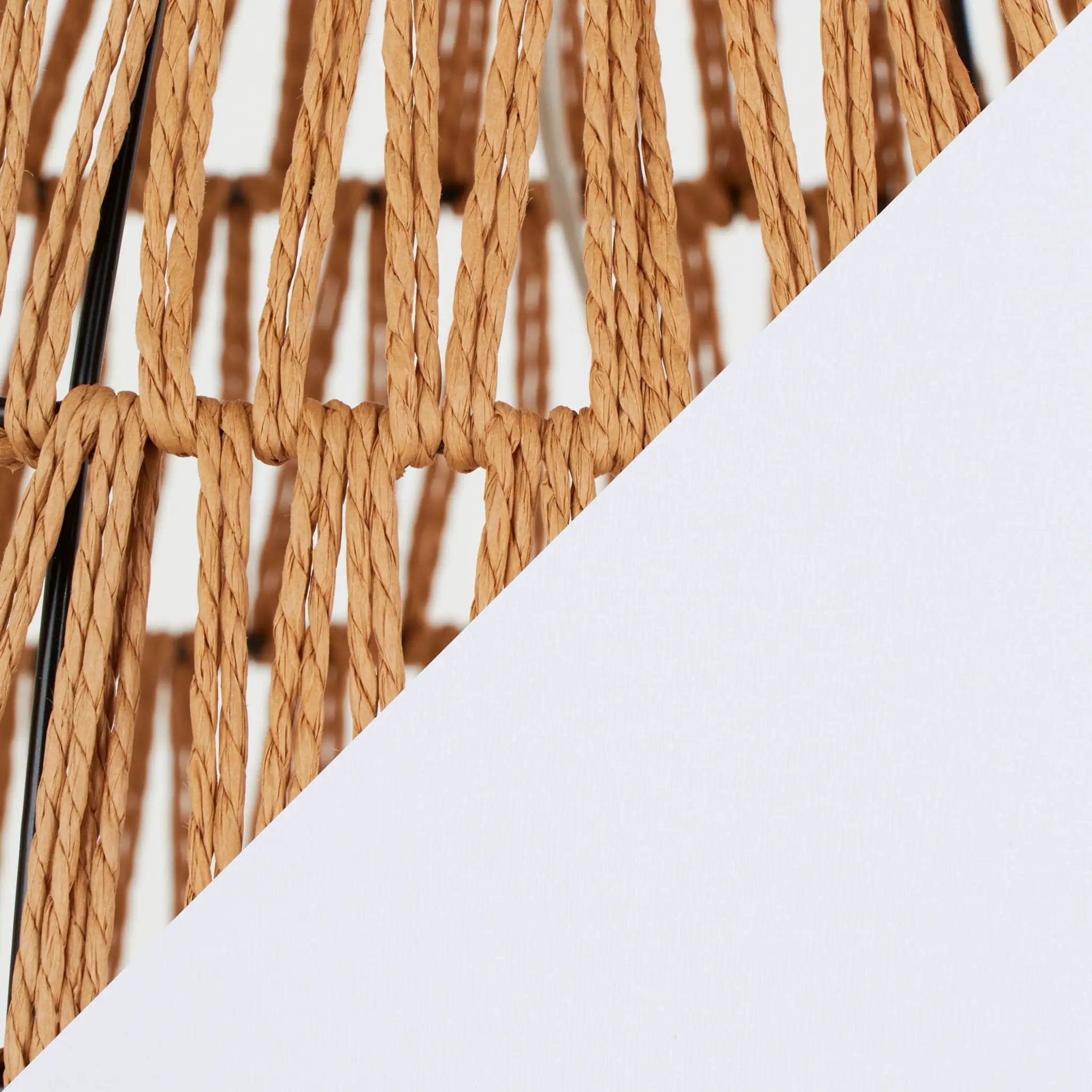 Congo - Contemporary Rattan Table Lamp - Natural / Matte Black / White by HouseOfZazla