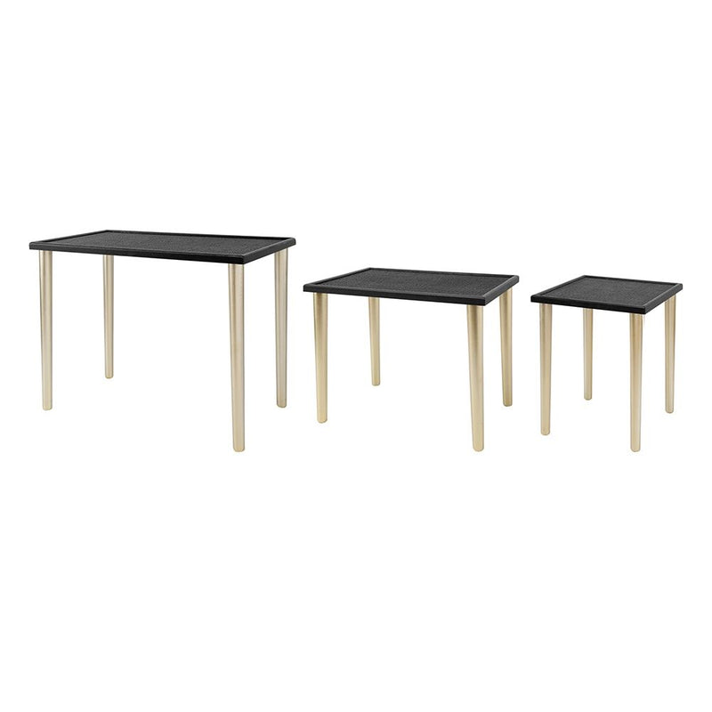 Side Tables (Set of 3) - Black / Gold by HouseOfZazla