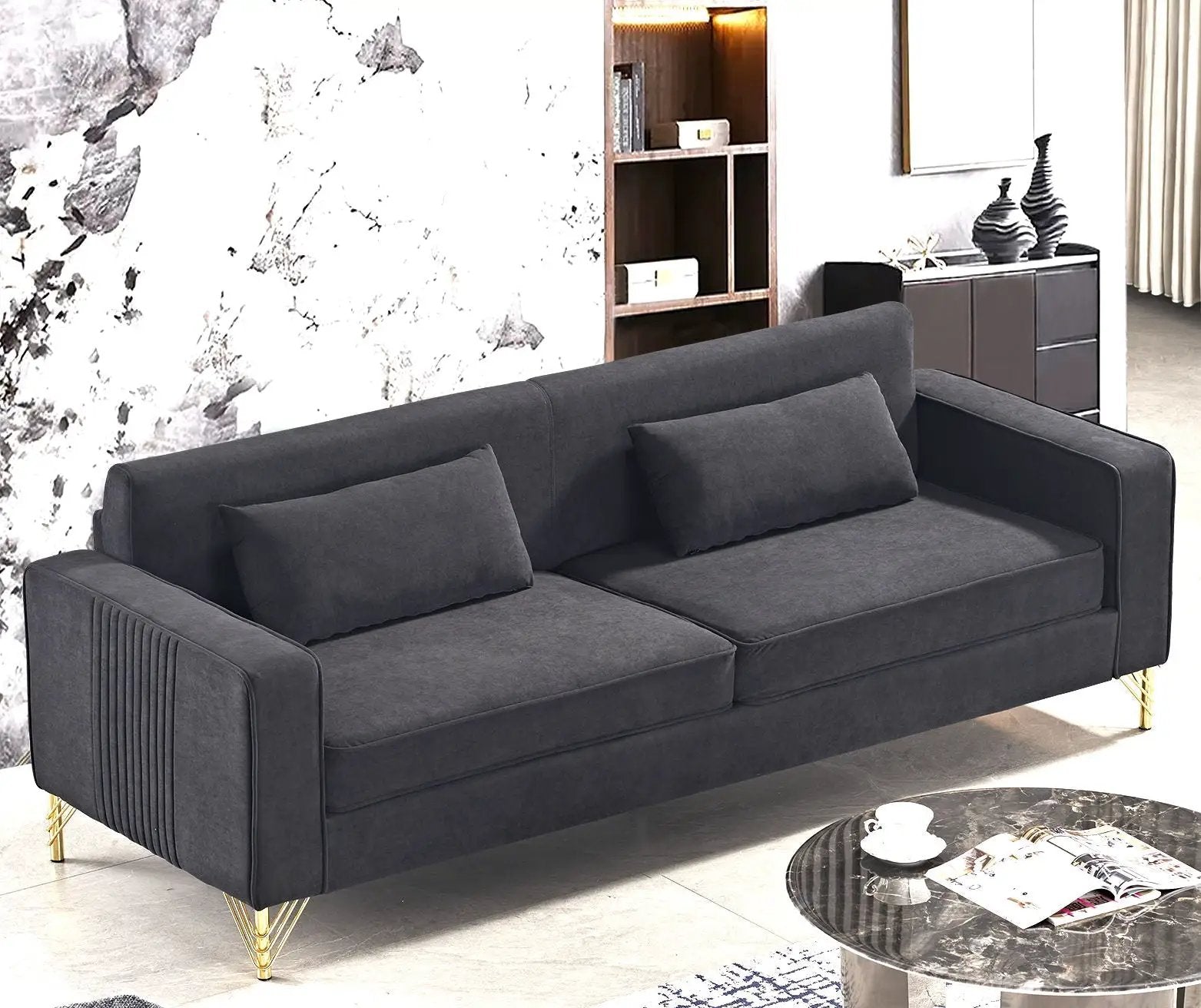 Aesthetic 3 Seater Couch With Classic Modern Appeal And Luxurious Soft Comfort by HouseOfZazla
