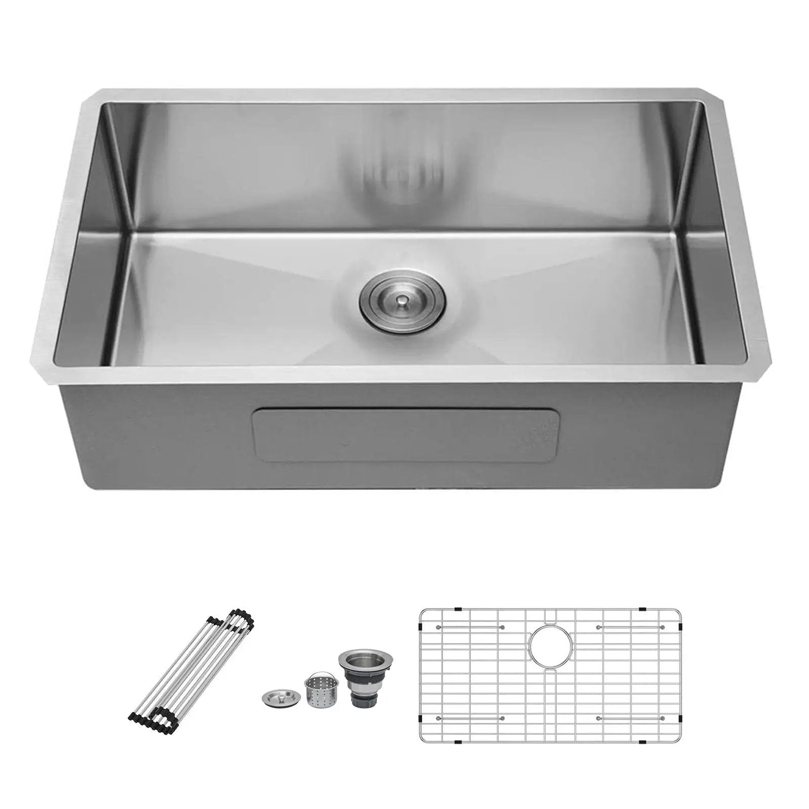 Modern Undermount Stainless Steel Kitchen Sink 16 Gauge, Deep Single Bowl by HouseOfZazla