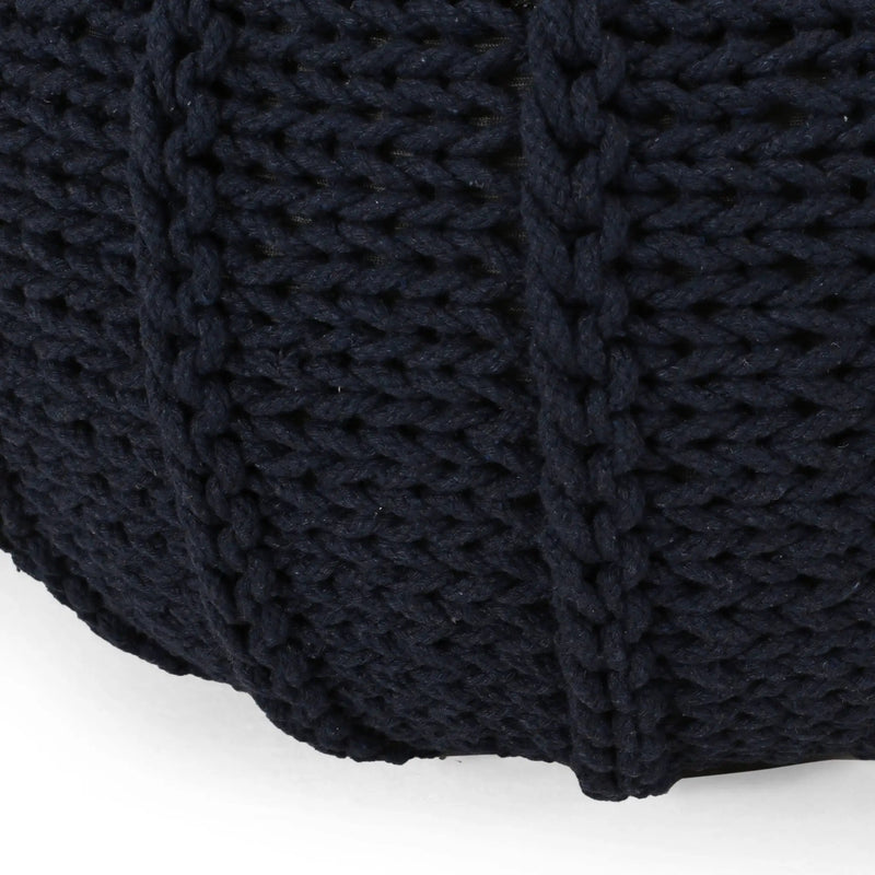 Bordeaux - Knitted Round Pouf Ottoman And Floor Cushion by Unique Piece Furniture