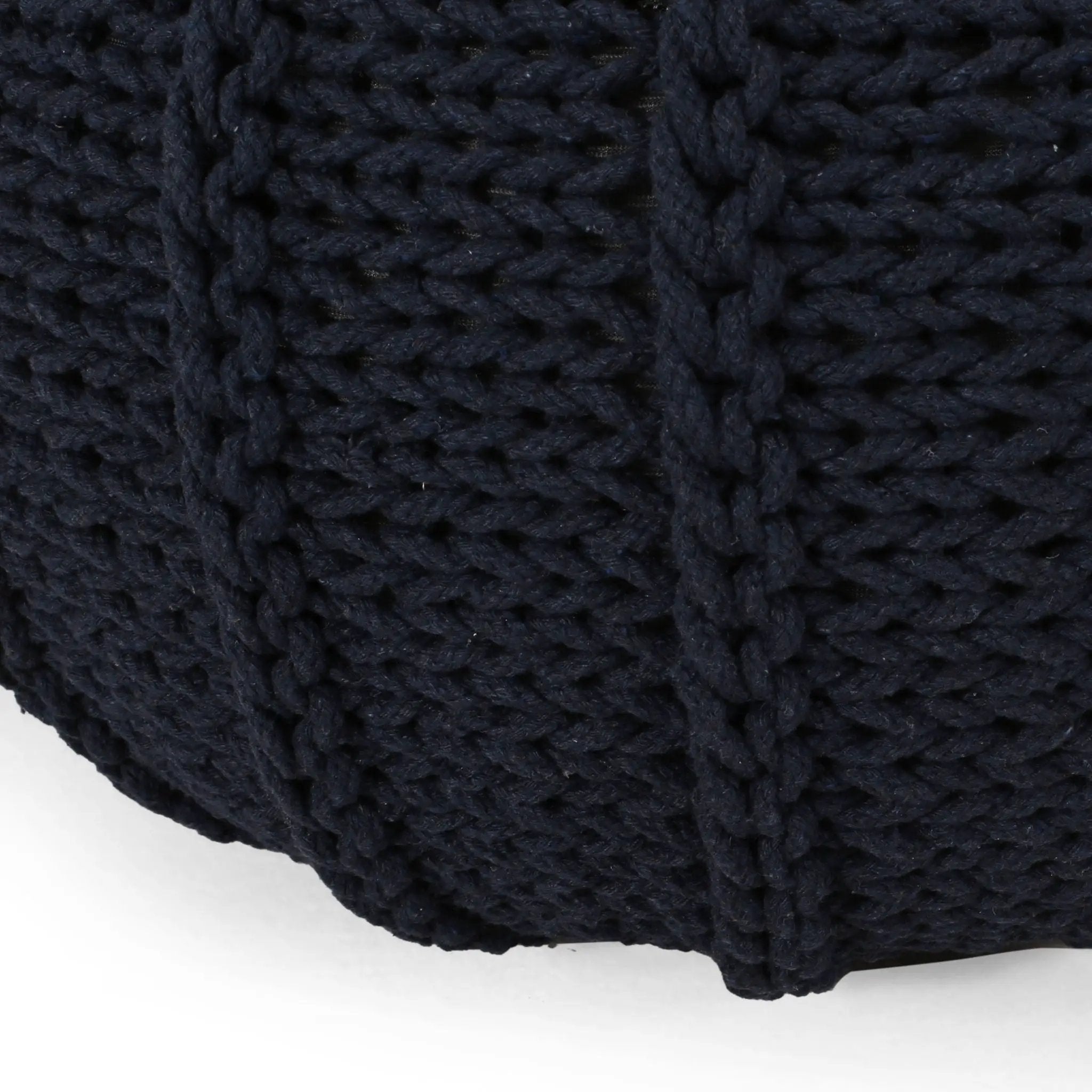 Bordeaux Knitted Round Pouf Ottoman And Floor Cushion by HouseOfZazla