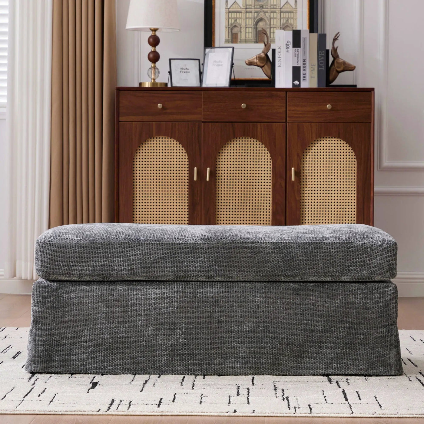 Ottoman Foot Stool With Metal Legs by HouseOfZazla