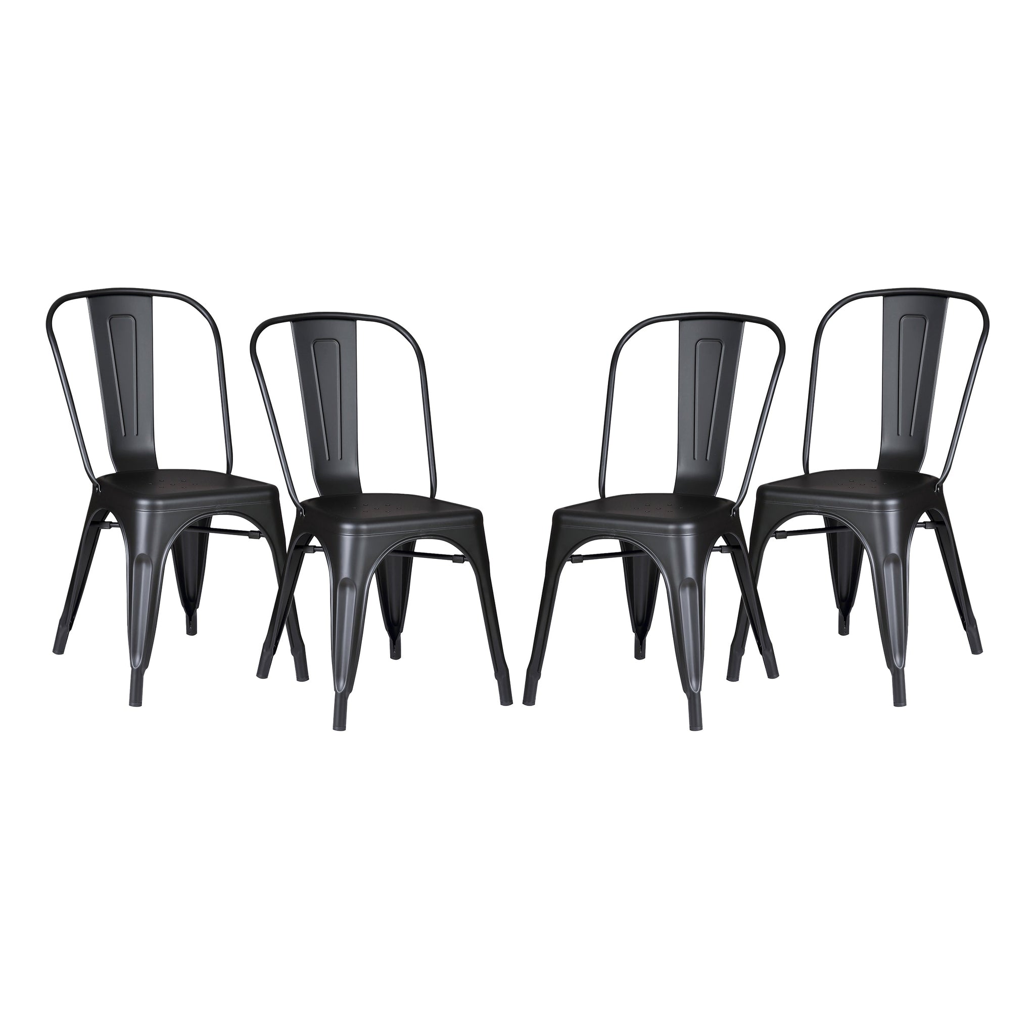 Set of 4 Stackable Metal Dining Chairs by HouseOfZazla