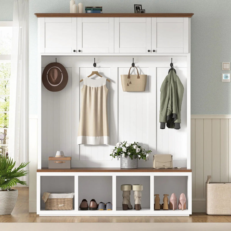 Entryway Hall Tree With Bench And Storage by HouseOfZazla