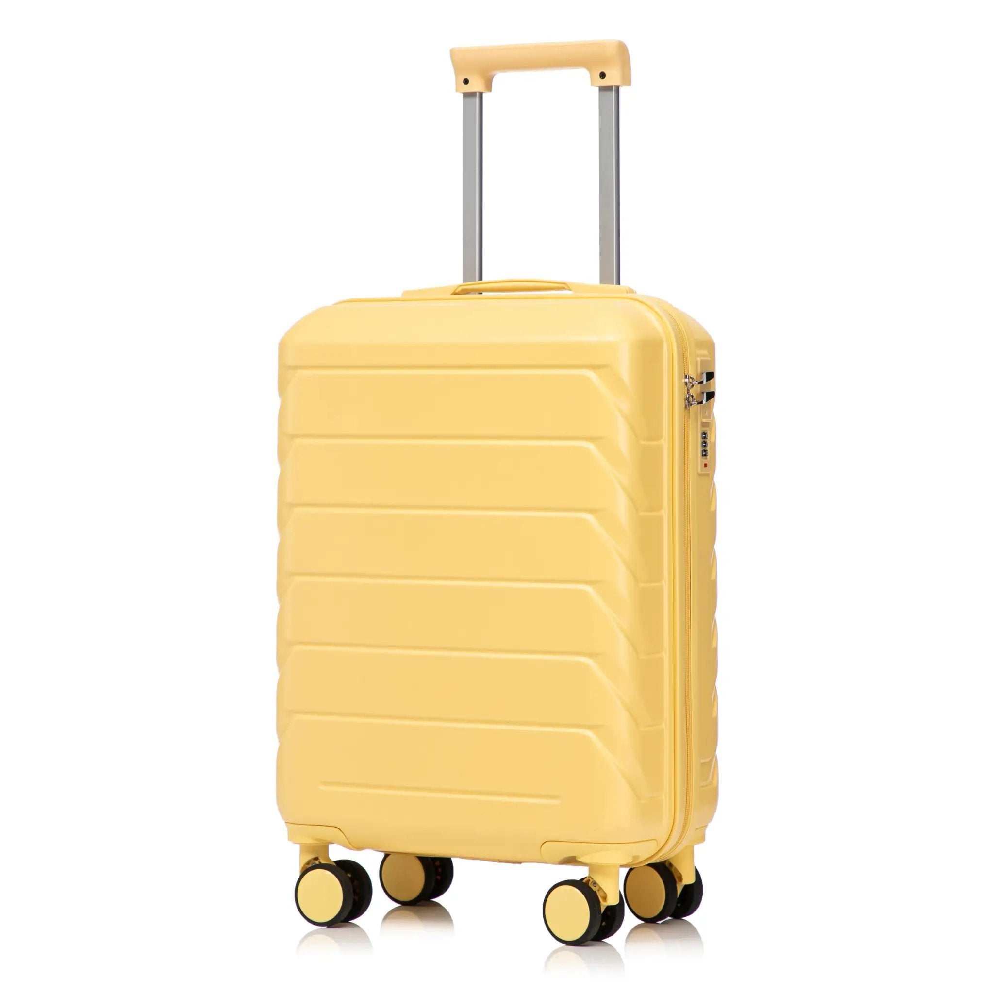 20 Inch ABS Hard Shell Travel Checked Luggage - Yellow by HouseOfZazla