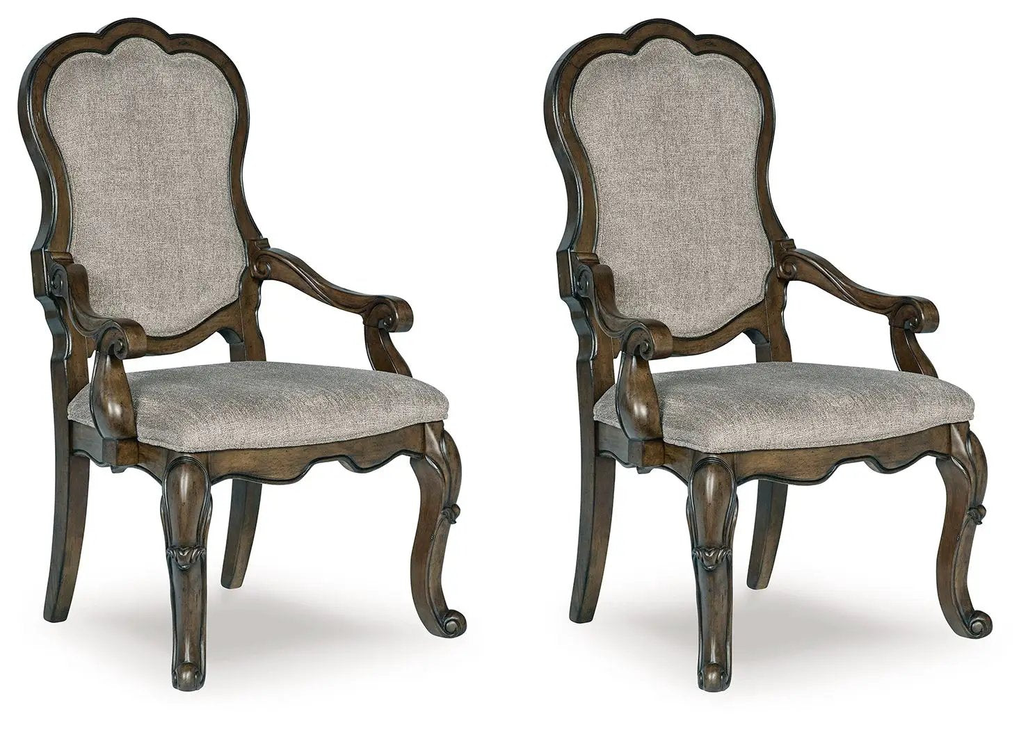Maylee - Dining Upholstered Arm Chair (Set of 2) - Dark Brown by Unique Piece Furniture
