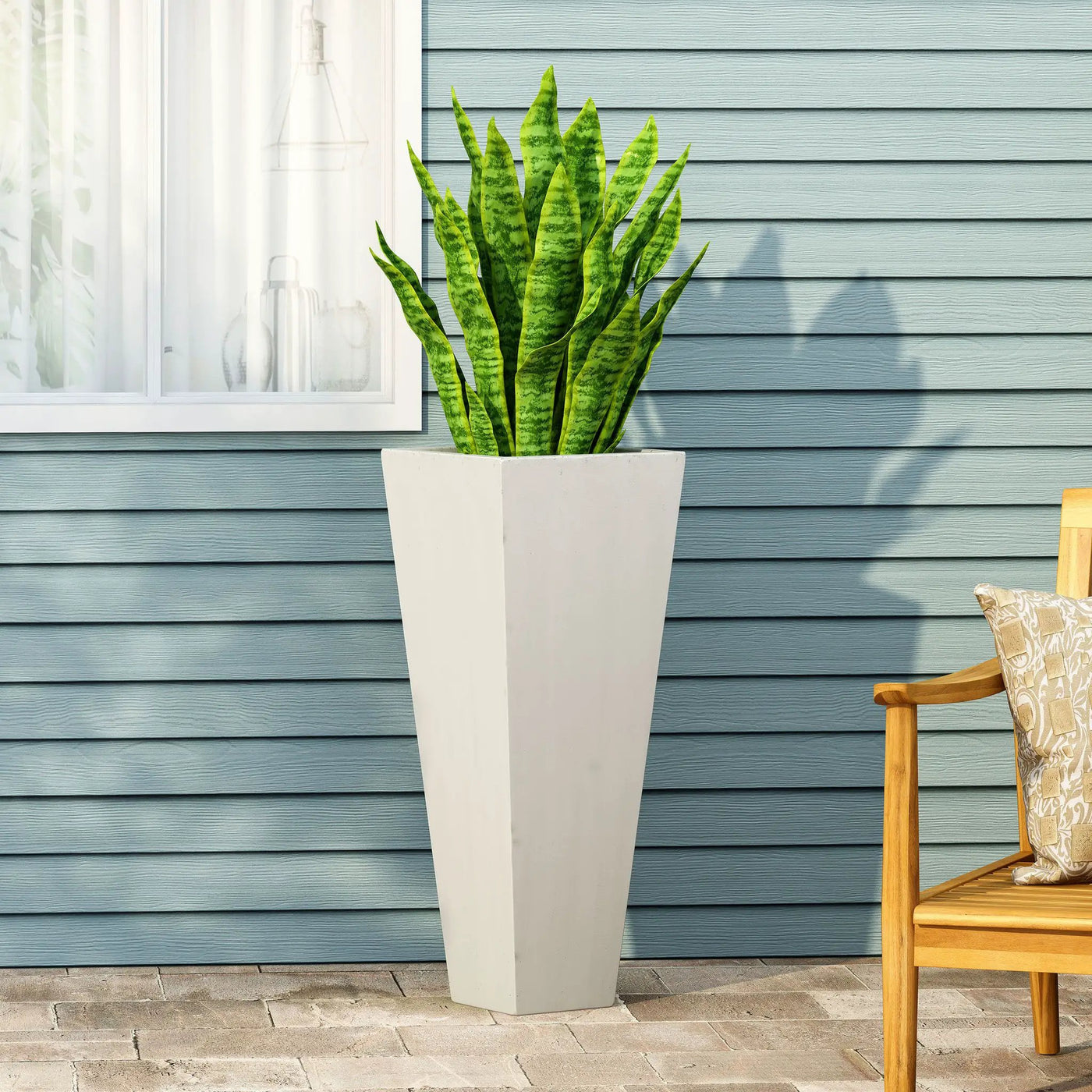 Outdoor Modern Cast Stone Planter by HouseOfZazla