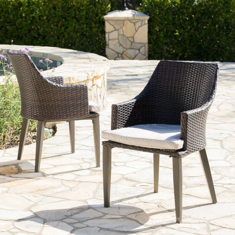 Hillhurst Outdoor Chair Set of 2 with Weather Resistant Cushions by HouseOfZazla