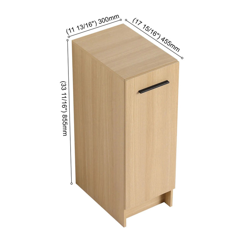 Slim Freestanding Bathroom Storage Cabinet - Light Oak by Unique Piece Furniture
