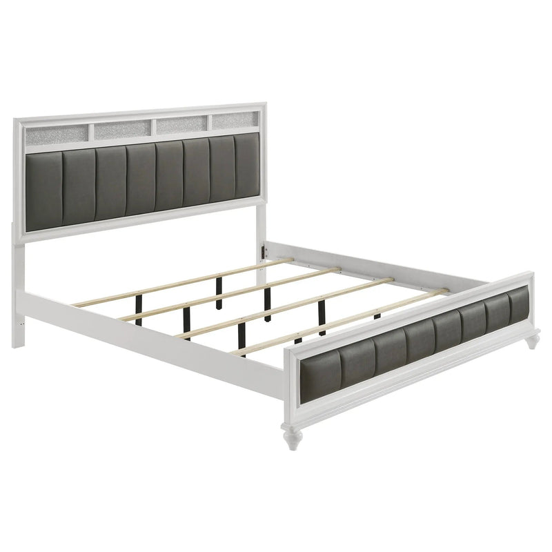 Barzini Wood Eastern King Panel Bed White by Unique Piece Furniture