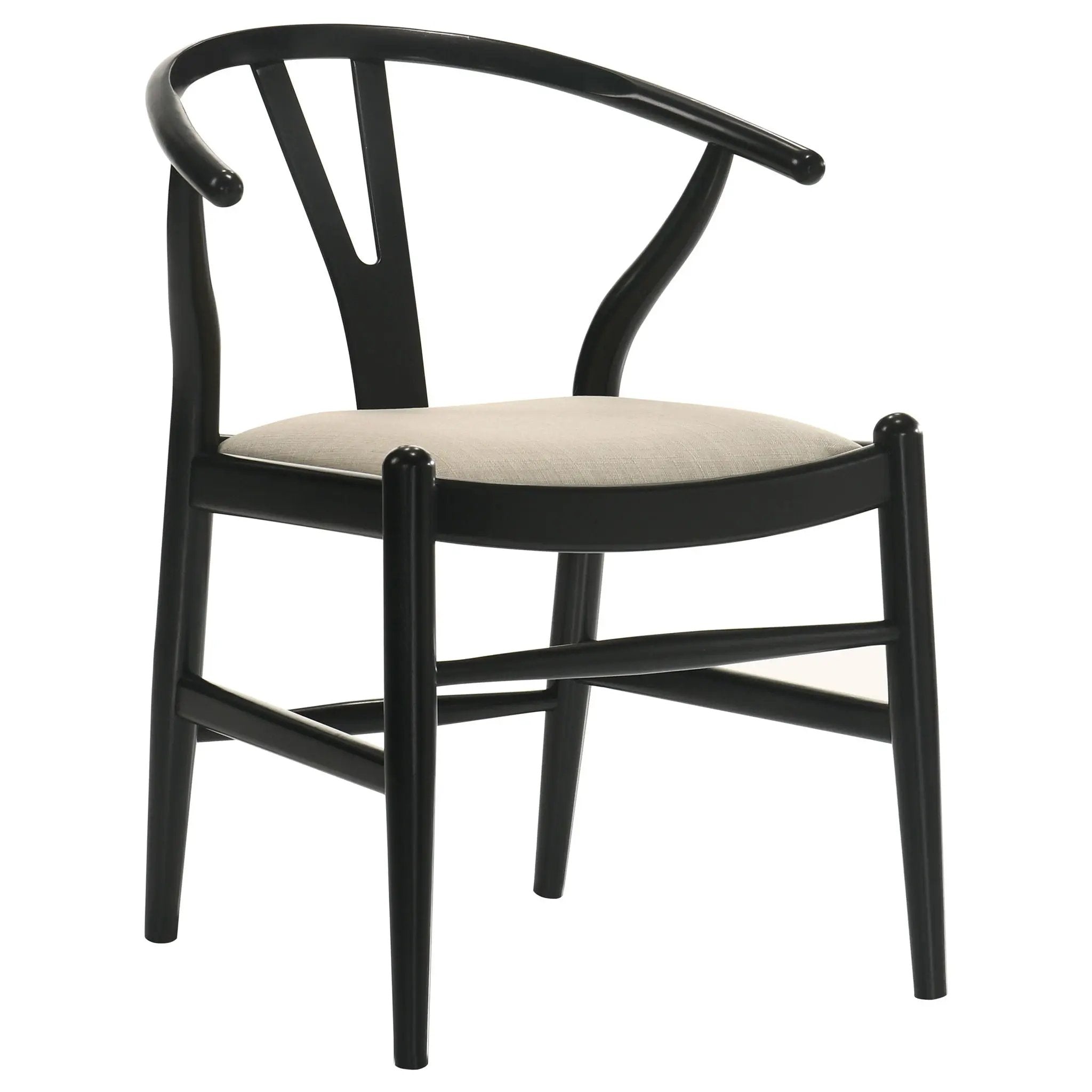 Crestmont Wood Wishbone Dining Side Chair Black (Set of 2) by Unique Piece Furniture
