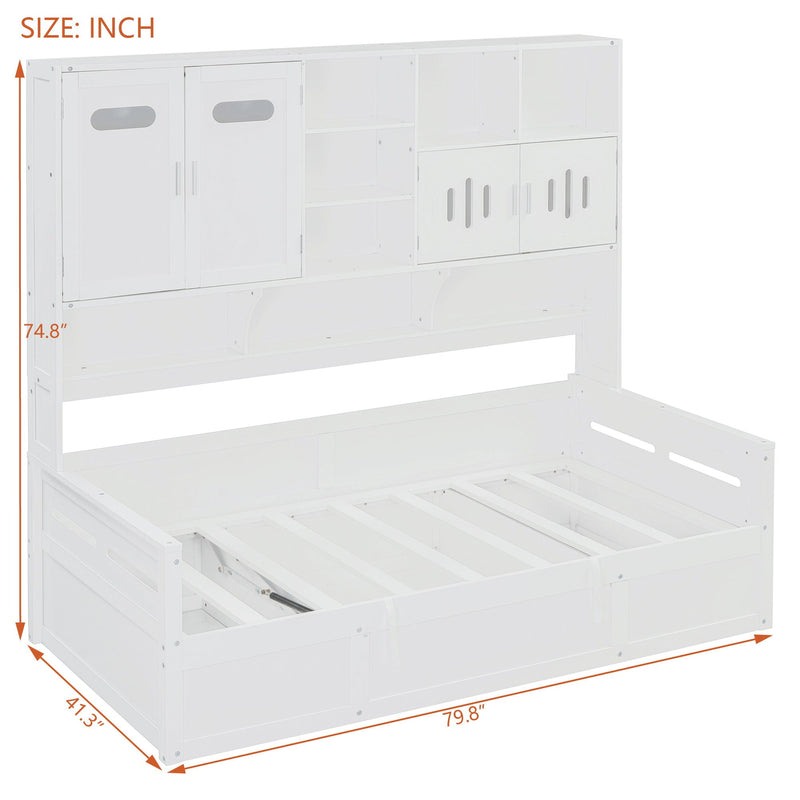 Daybed With All-In-One Cabinet And Shelf by HouseOfZazla