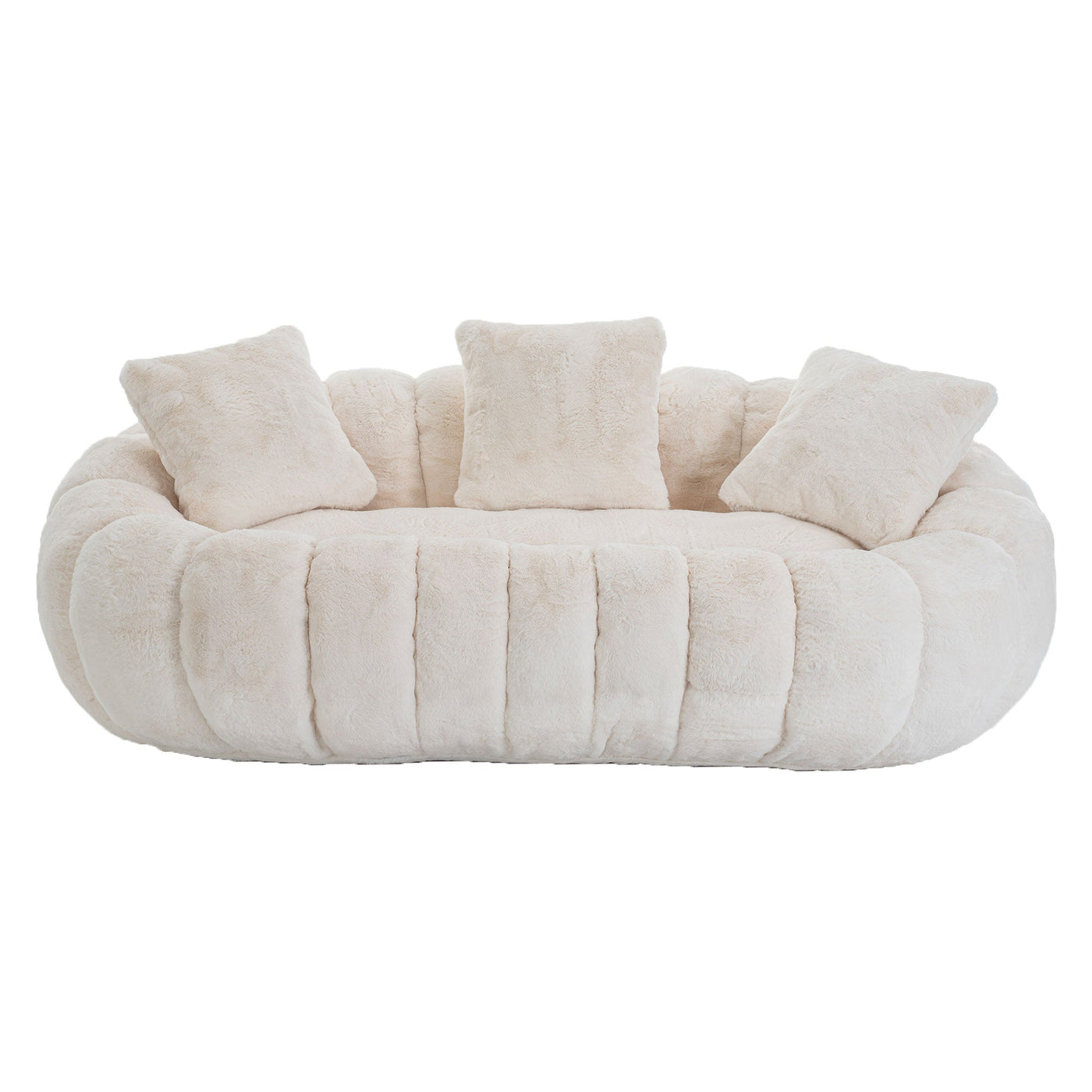 Floral-Shaped Ultra-Soft Faux Fur Two-Seater Sofa by HouseOfZazla