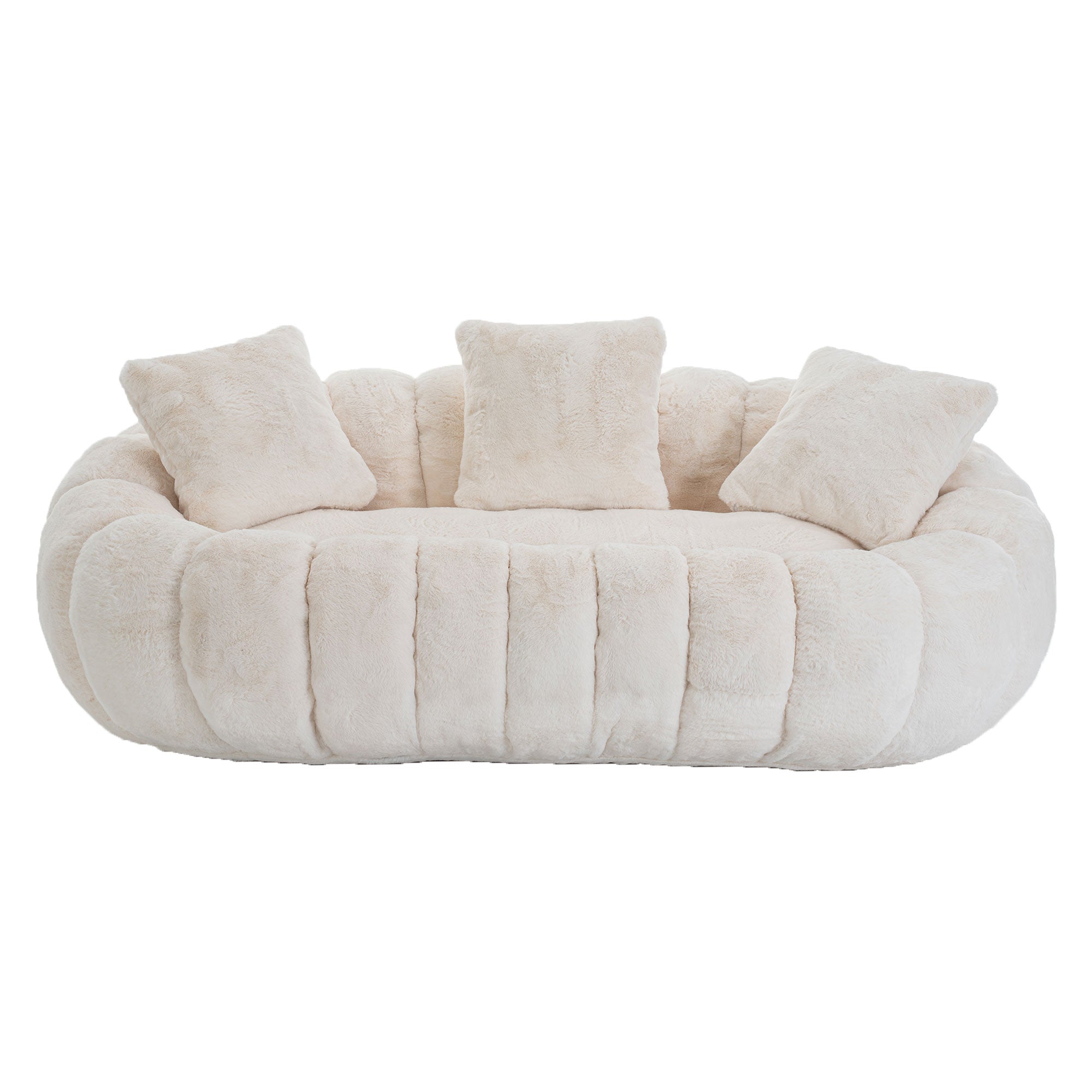Floral-Shaped Ultra-Soft Faux Fur Two-Seater Sofa by HouseOfZazla