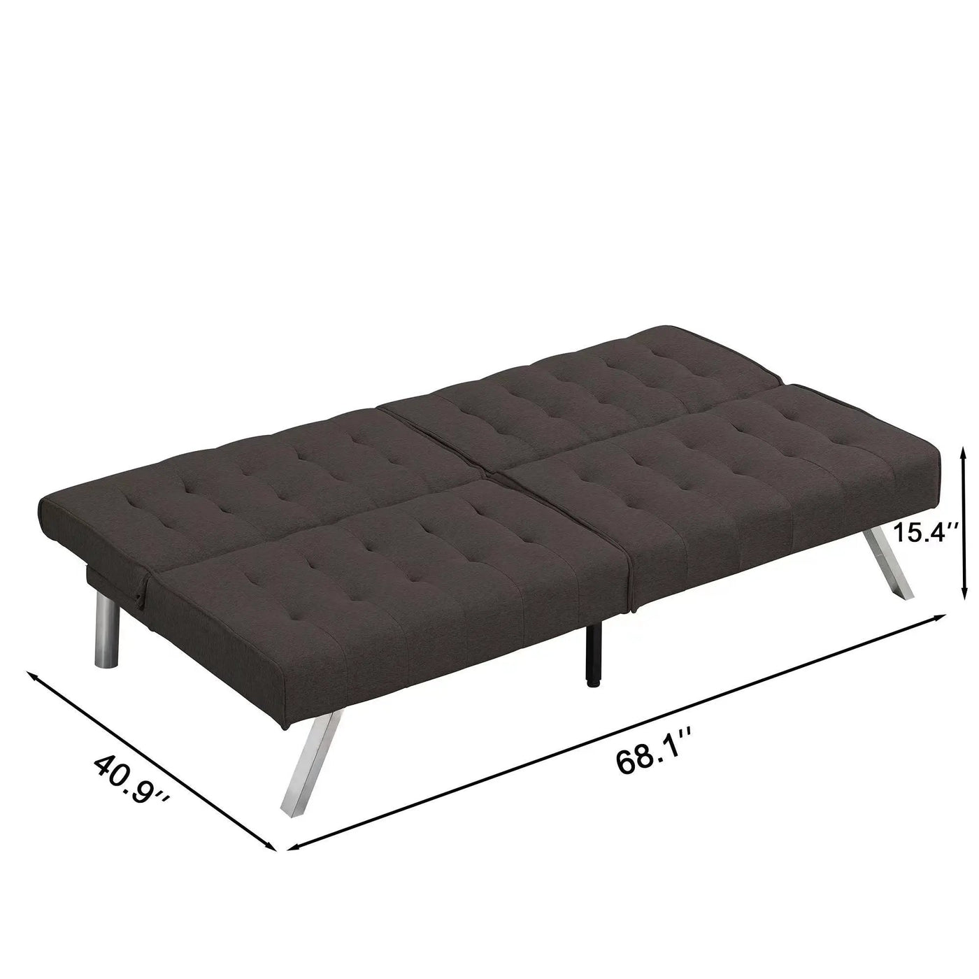 Modern Sofa Bed With Wood Frame And Stainless Legs by HouseOfZazla