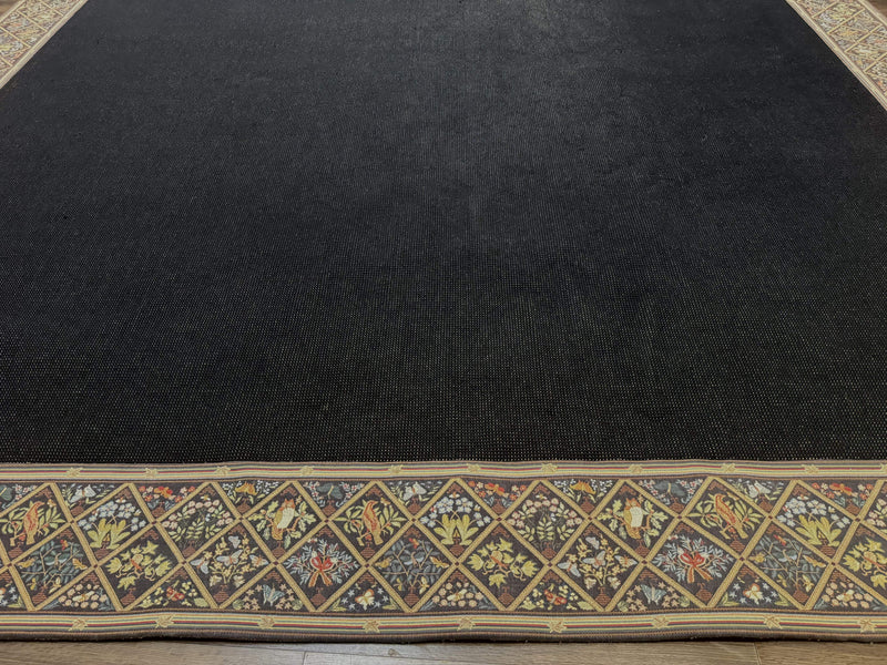 Palace Sized Stark Area Rug 12x19, Black Carpet by Jewel Rugs
