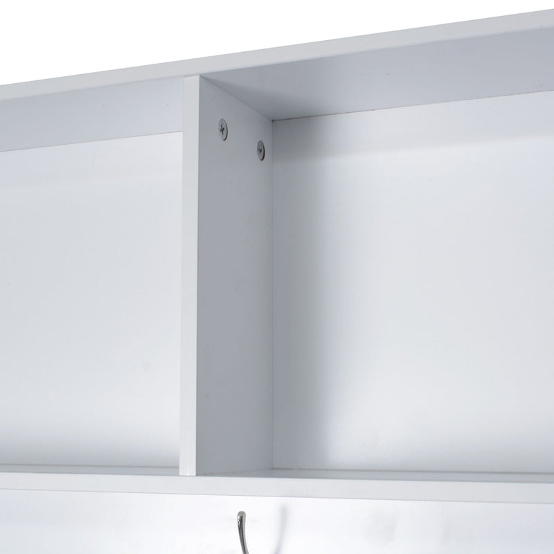 Entryway Bench With Coat Rack, 3 In 1 Design And Adjustable Shelves by HouseOfZazla