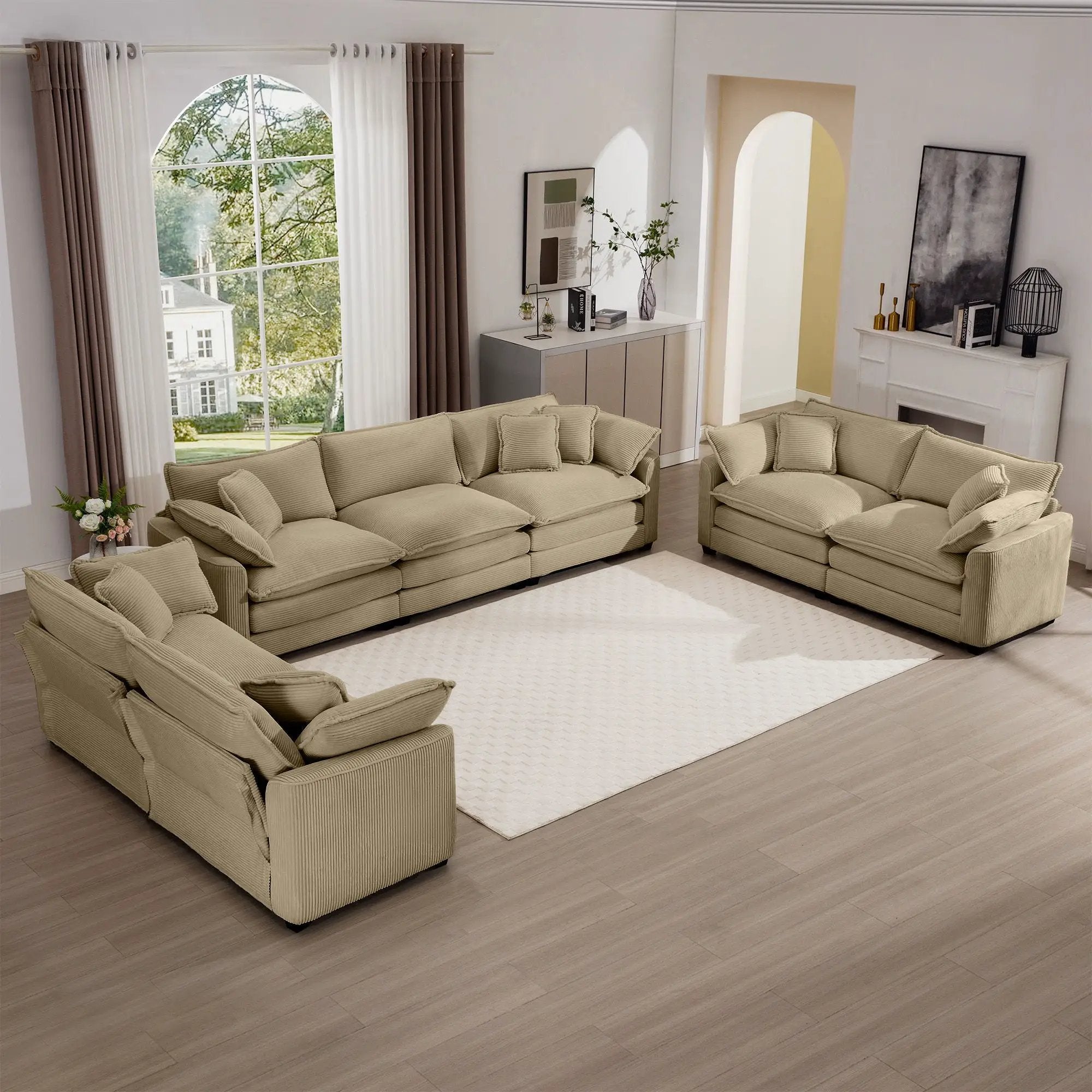 Elegant Oversized Sectional Sofa Set With Deep Seats And Flexible Layout by Unique Piece Furniture