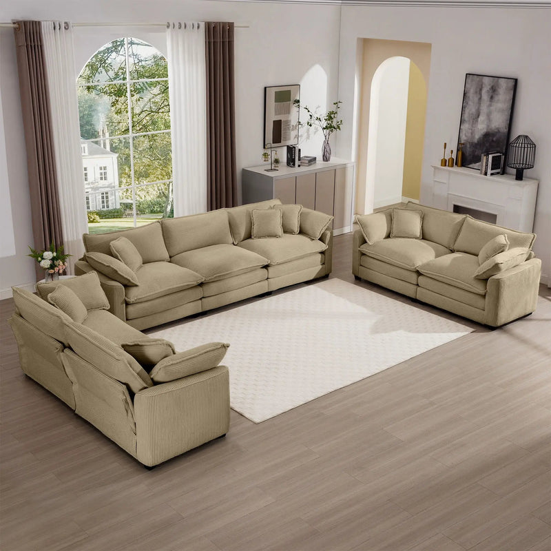 Elegant Oversized Sectional Sofa Set With Deep Seats And Flexible Layout by Unique Piece Furniture
