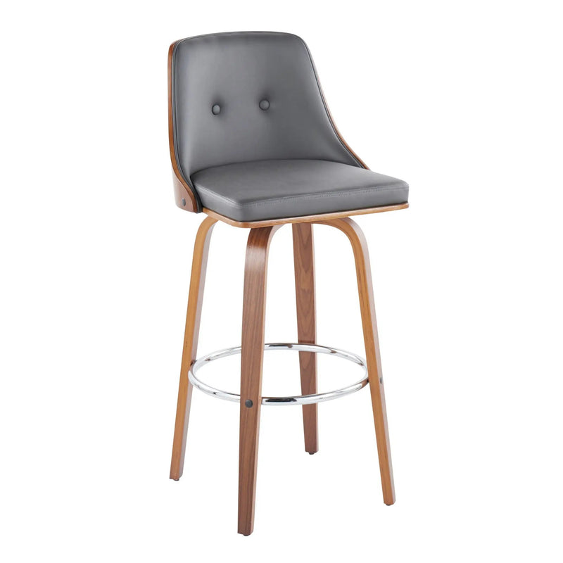 Gianna - Mid Century Modern Fixed Height Barstool With Swivel With Round Footrest (Set of 2) by Unique Piece Furniture