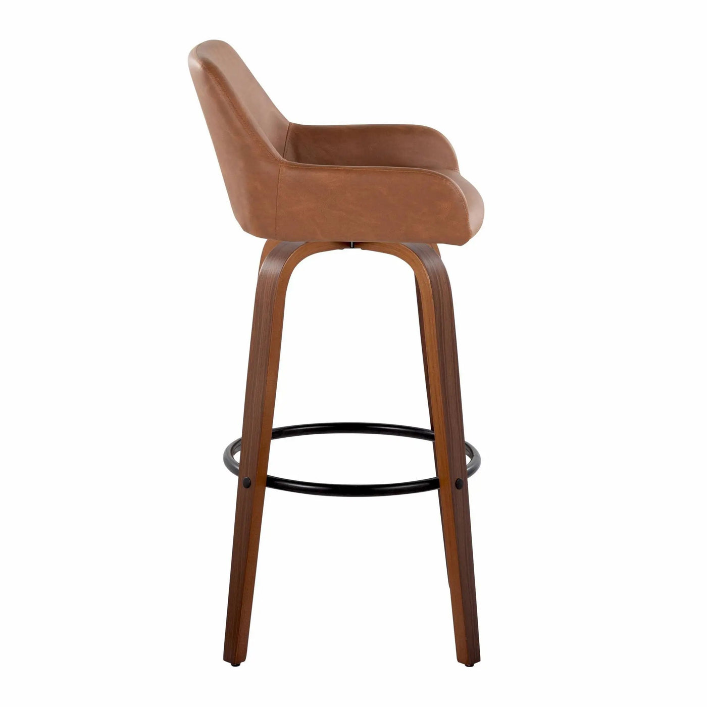 Daniella - Contemporary Fixed Height, Barstool & Swivel And Round Footrest (Set of 2) by HouseOfZazla