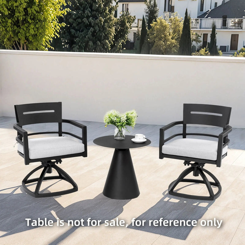 Outdoor Patio Swivel Rocker With Outdoor Grade Sunbrella Fabric Cushions (Set of 2) - Ember Black by Unique Piece Furniture