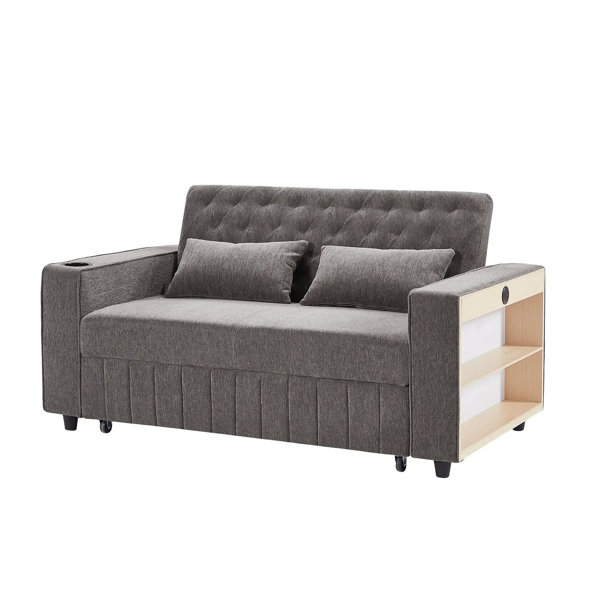 Pull-Out Sofa Bed Convertible Couch With Adjustable Backrest For Living Room by HouseOfZazla
