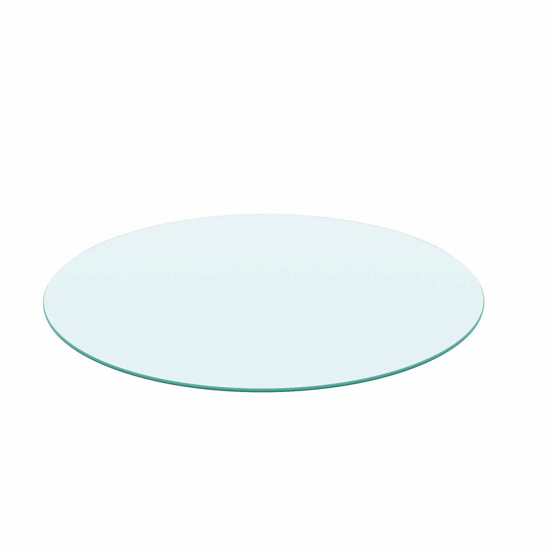 20" Round Tempered Glass Table Top Clear Glass 1 / 4" Thick Round Polished Edge - Transparent by HouseOfZazla