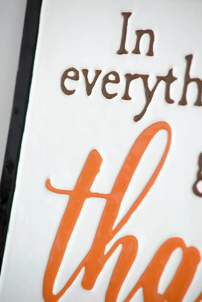 Thanks Wall Sign, Wall Art Decor For Harvest Festival Fall Festival & Thanksgiving Table Decorations (Set of 2) - Black / Orange / White by Unique Piece Furniture