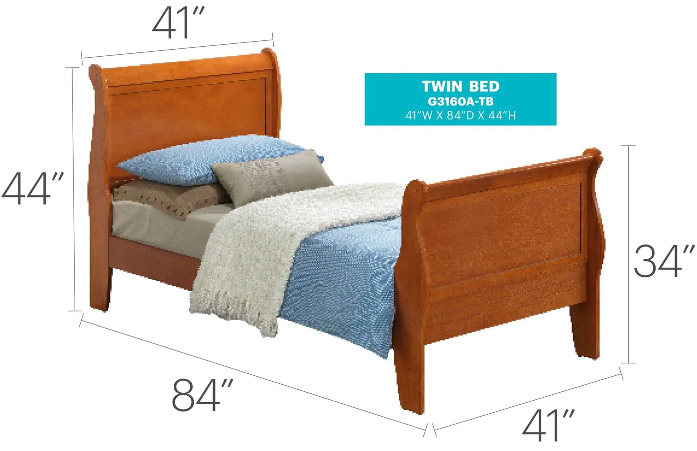 Louis Phillipe - Panel Sleigh Bed by HouseOfZazla
