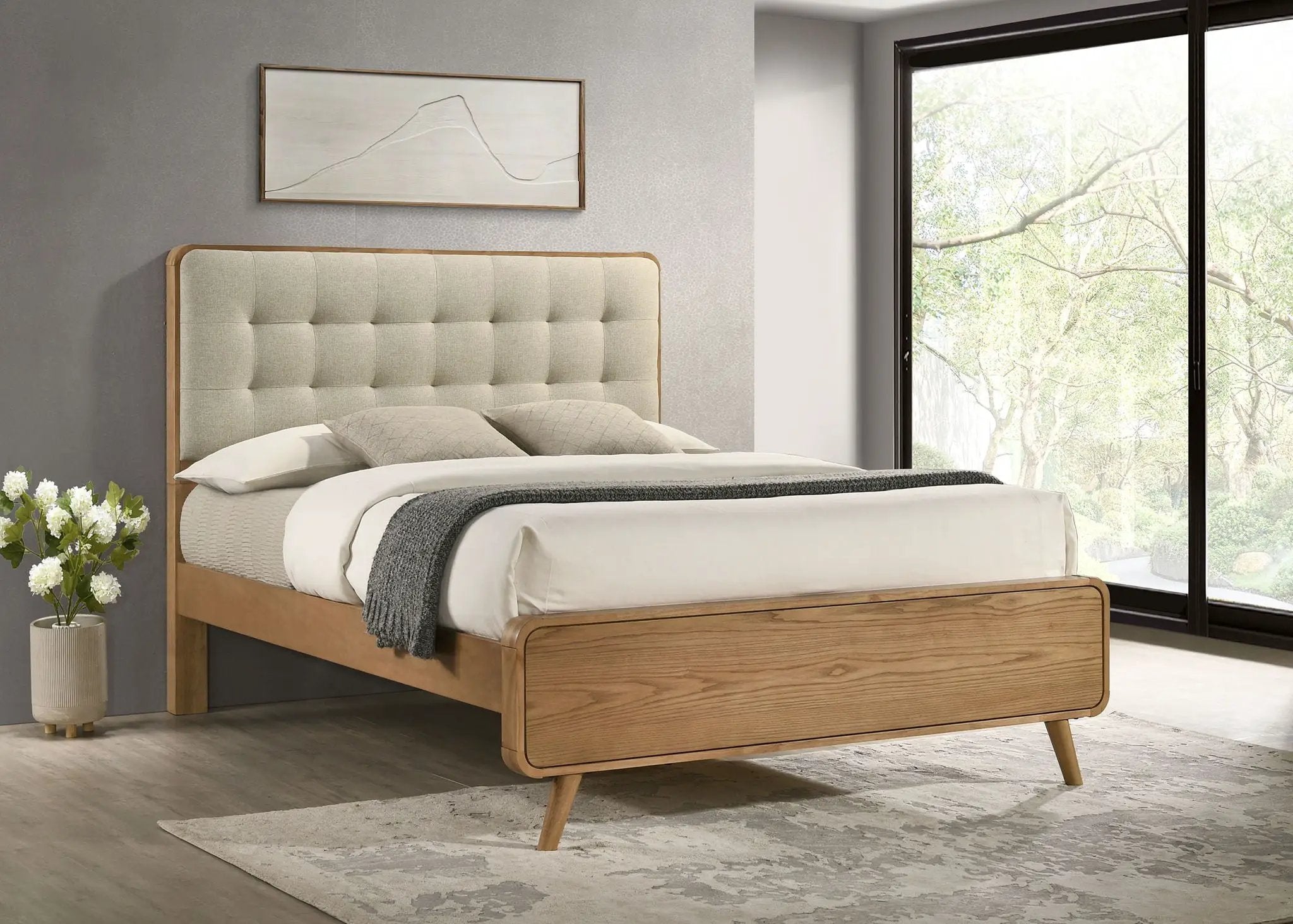 Robyn Wood California King Platform Bed Light Ash by Unique Piece Furniture