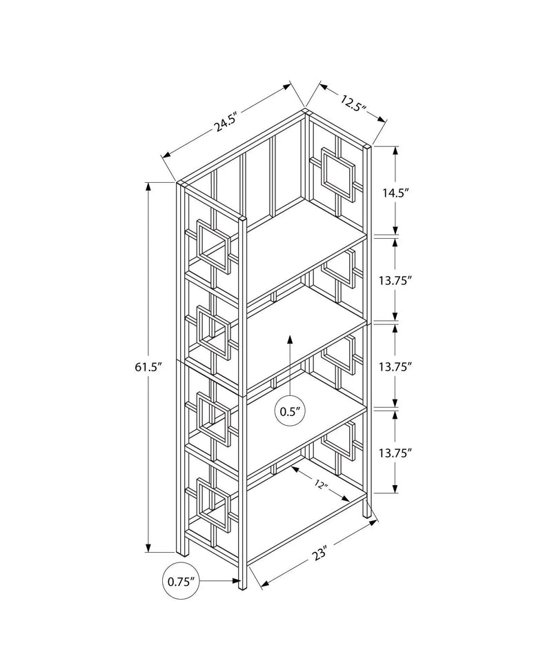 Bookshelf, Bookcase, Etagere, 4 Tier, For Office, Contemporary & Modern - Espresso by Unique Piece Furniture
