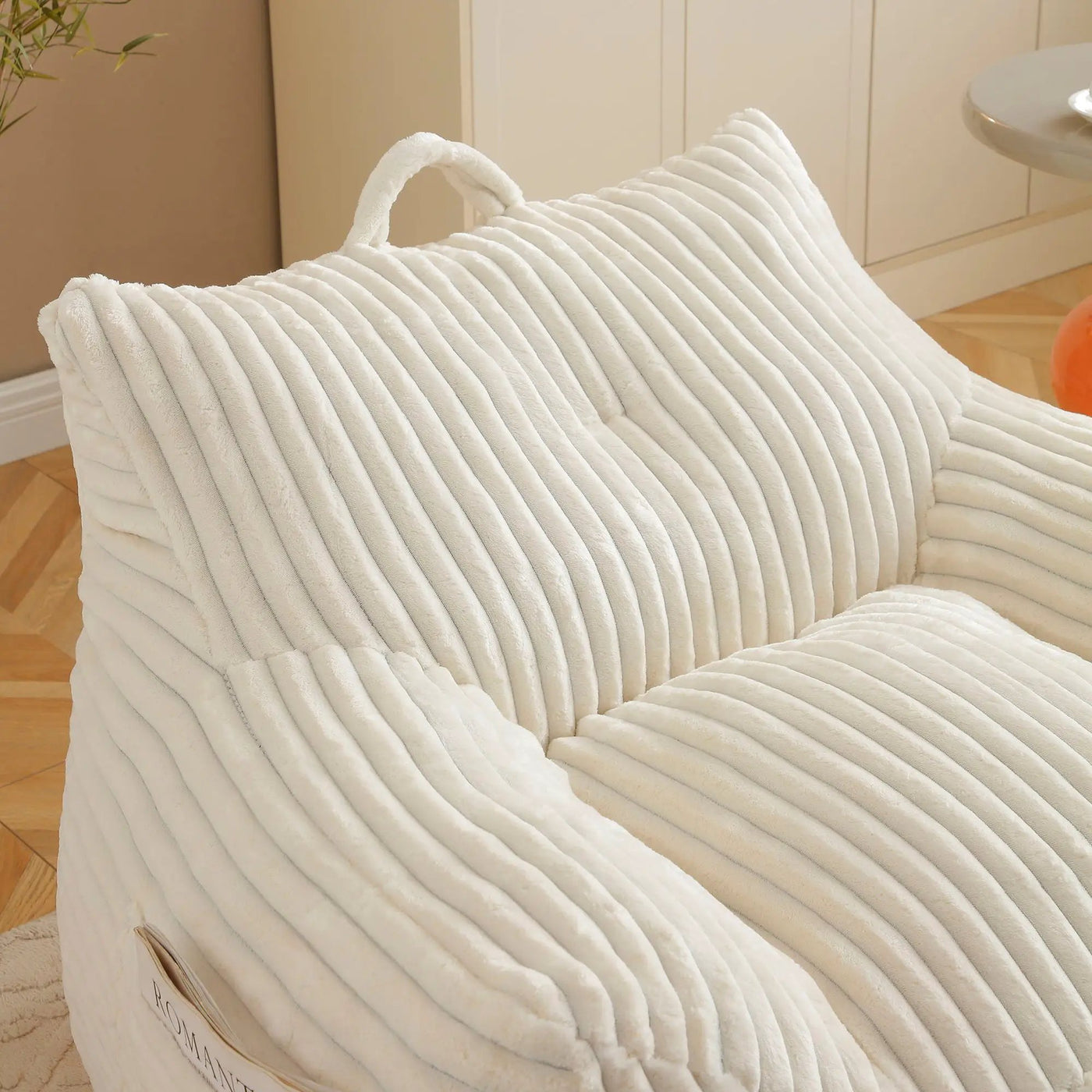 Giant Bean Bag Chair With Armrests And Footstool by Unique Piece Furniture