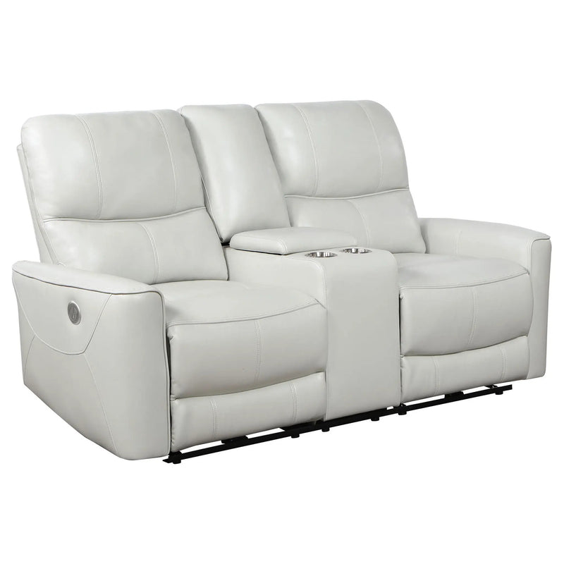 Greenfield Upholstered Power Reclining Loveseat Dove Grey by Unique Piece Furniture