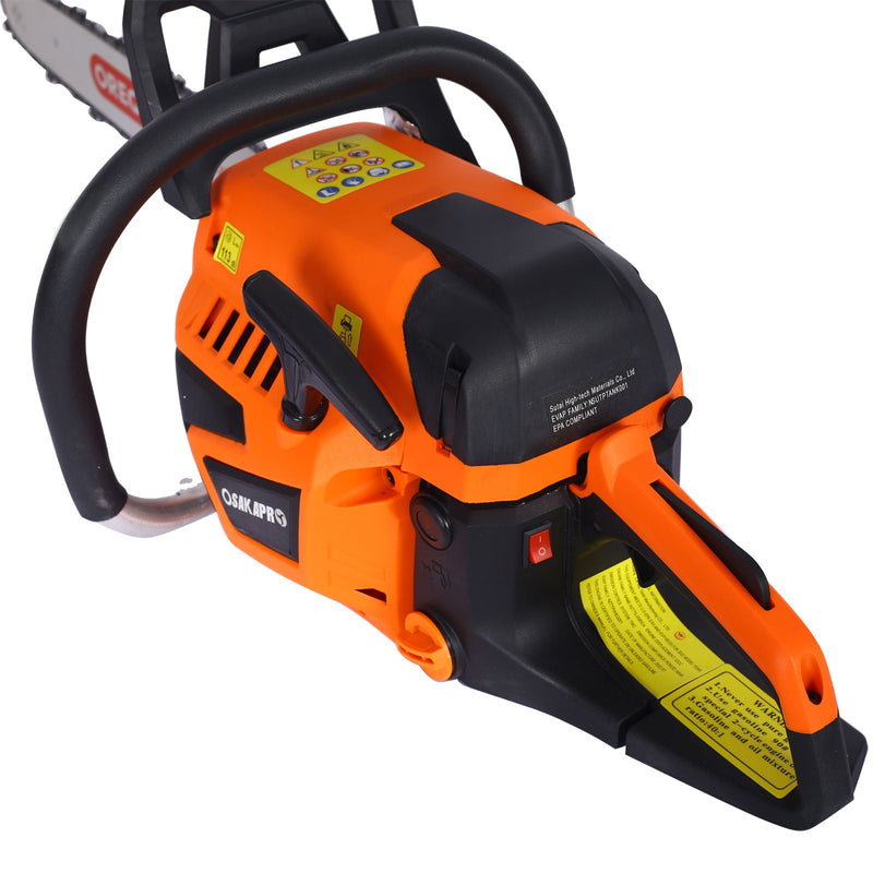 Gasoline Chainsaw 20" 52Cc For Tree And Wood Cutting - Orange by HouseOfZazla