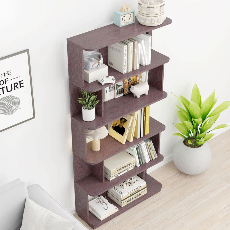 Modern 5 Tier Open Storage Bookcase by HouseOfZazla