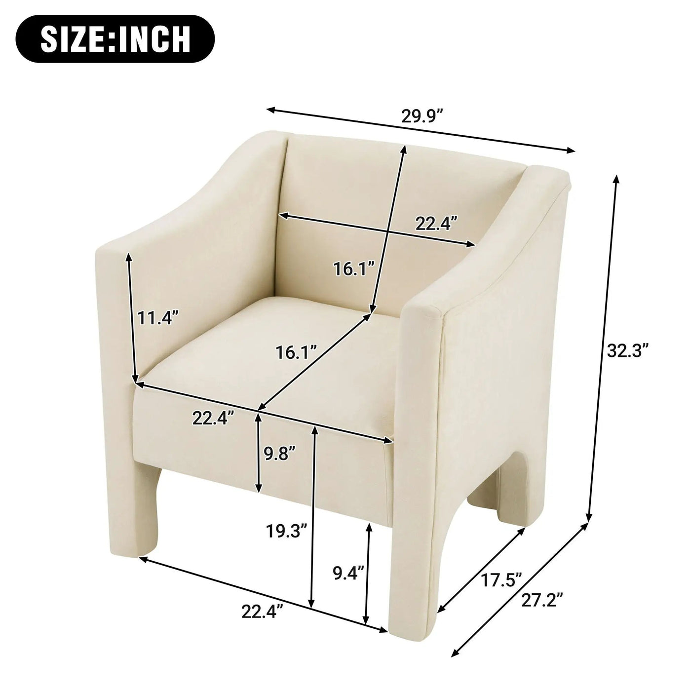Barrel Accent Chair With Enclosed Arms by Unique Piece Furniture